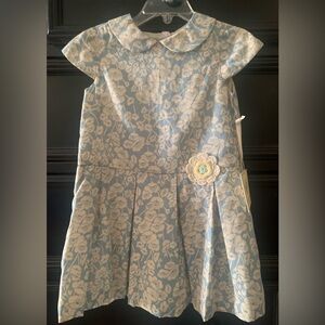 Laura Ashley Blue and Cream  Floral Dress